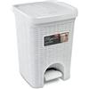 STEFANPLAST spa Bidone Pattumiera a Pedale Rattan Elegance Bianco stefanplast 6 Litri