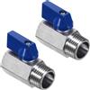 uxcell 1/2 NPT Ottone Mini Sfera Valvola,2pz NPT Femmina Maschio Valvola,Blu