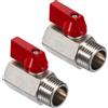 uxcell 1/2 NPT Ottone Mini Sfera Valvola,2pz NPT Femmina Maschio Valvola,Rosso
