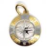 CIONDOLO ORO GIALLO BIANCO 750 18K, ROSA DEI VENTI, BUSSOLA