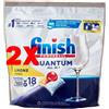 Finish 2 X Finish Tabs Pastiglie Lavastoviglie 18 Pz. Quantum All Limone