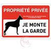 AUA SIGNALETIQUE 201483-AP-v-420x300 Segnaletica privata proprietà attenzione cane: i monte la garde - 420 x 300 mm, vinile adesivo 201483-ap-v-420x300