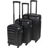 SLAZENGER Set Valigie 3 Pezzi - Valigia Bagaglio a Mano, Media e Grande - Set Valigie Rigide - Trolley Medio e Grande - Lucchetto con Combinazione a 3 Cifre - Nero