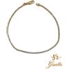 Oro 18kt 750 Bracciale Tennis 18cm in ORO GIALLO con Zirconi 18 KT 750% List. 495€