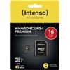 Intenso Premium Scheda microSDHC 16 GB Class 10, UHS-I incl. Adattatore SD