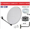 Sedea Kit Antenna Parabola Satellitare 80cm Tivusat Con Illuminatore LNB Cavo e Staffa