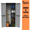 Jline armadio portascope da per esterno giardino porta scope in pvc plastica 2 ante