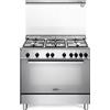 De Longhi Cucina a Gas 5 Fuochi Forno Gas Ventilato 115L 90x60cm Inox DGVX 96 SG