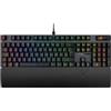 ASUS ROG Strix Scope II RX RGB Tastiera da gioco (layout QWERTZ, illuminazione AURA Sync RGB, interruttori ottici ROG RX, scorciatoie di streaming, comandi multifunzionali, poggiapolsi ergonomici)