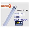 OSRAM LAMPADA NEON T8 G13 fluorescente OSRAM 58W 150CM LUCE BIANCA 6500K/865 4900LM