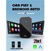 DISPOSITIVO WIFI 2in1 APPLE CAR PLAY / ANDROID AUTO ADATTATORE WIRLESS FACILE
