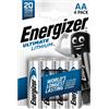 Energizer 4 pile batterie STILO AA ENERGIZER LITIO 1.5V ULTIMATE LITHIUM SCADE 2050