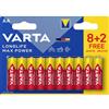 Varta Longlife Max Power AA Blister 10 (8+2) Batteria Stilo (AA)