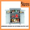 Wave Armadio basso da per esterno giardino in pvc plastica resina 2 ante multiuso
