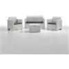 BICA Offerta Set Salotto Simil Rattan Bianco Resina 4p Esterno Giardino NEBRASKA