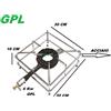 INOX FORNELLONE GAS GPL IN GHISA 6 Kw CON TELAIO 30x30 IN ACCIAIO INOX PROF 3 2024