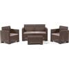 BICA Set Salotto Nebraska Resina Colorado da Esterno Effetto Simil Rattan Marrone