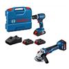 BOSCH KIT 18V Trapano piu Smerigliatrice 3 Batterie PROCORE 4AH Caricabatterie
