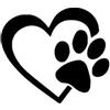 ADESIVO CUORE ZAMPA ANIMALE GATTO ZAMPETTA LOVE CAT ANIMALISTA STICKER AUTO