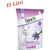 SANICAT 15 Lt LETTIERA AL SILICIO SILICE PER GATTI SABBIA ASSORBENTE SANICAT LAVANDA 1PZ