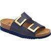 Scholl Ciabatte Donna MONTEREY 2 STRAPS Vintage leather bis Navy Blue
