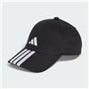 Adidas Cappello Cappellino Berretto Uomo cotone Baseball 3 strisce Nero jg1072