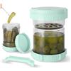 Cozary Barattoli con Coperchio 1479ml/50oz, Contenitore Ermetico per Alimenti in ABS con Maniglia e Forchetta, Senza BPA, Lavabile in Lavastoviglie, Contenitori Plastica Kimchi Barattoli per Sottaceti