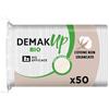 Demak'Up Cotton Bio dischetti struccanti, Confezione da 50 dischetti ovali, cotone non sbiancato