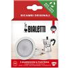 Bialetti Ricambi, Include 3 Guarnizioni e 1 Piastrina, Compatibili con Moka Express, Fiammetta, Break, Happy, Dama, Moka Melody, Alpina, Moka Timer e Rainbow ( 3/4 Tazze)