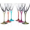 RCR Cristalleria Italiana S.p.a. Linea Fusion | Calici da Acqua e Vino in Vetro Bicchieri Moderni Colorati Set 6 Biccheri di Cristallo da 21 Cl