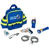 Theo Klein 8802 Zaino della Polizia con Accessori, con Torcia Tascabile a Batteria, Manette e Molto Altro, Dimensioni- 28 cm x 25 cm x 8,5 cm, Giocattolo per Bambini a Partire dai 3 Anni di età