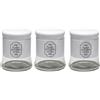 Cecaro Group Set 3 Barattoli Bianchi da Cucina - Porta Sale, Zucchero e Caffè - Vetro e Latta