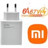 Omegatech Caricabatteria da 67W 6A per Xiaomi Rapido Usb 2.0 Caricatore =Originale Bianco
