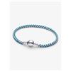 Pandora Bracciale Pandora Intreccio Tessuto Turchese 593816C01 Bracelet Argento Moments