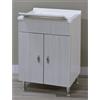 Lavatoio 60x50 In MDF Effetto Legno Con Vasca In Resina Antonella Bianco Portuna
