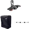Thule Easyfold XT Piattaforma Gancio Traino Portabici nero 2 bici con borsa da trasporto e rampa di carico