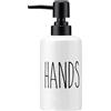FUN ELEMENTS FE Dispenser di sapone per le mani, 300 ml, dispenser di sapone in ceramica bianca per lavello da cucina, dispenser di sapone da bagno con design moderno (mani)