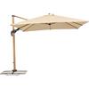 Schneider Ombrellone Rhodos Twist Woody, 300 x 300 cm, Quadrato, Struttura in Alluminio/Acciaio, Rivestimento in Poliestere, 25,7 kg, beige