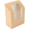Garcia de Pou 100 pezzi - Scatole per tortilla, con finestra 'Thepack' 220 g/M2 + Opp 9,2 x 5,1 x 9,2 / 12,5 cm, in cartone naturale ondulato, Nano-Micro