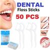 50PZ FILO INTERDENTALE AD ARCHETTO SPAZZOLINO DENTI IGIENE ORALE FORCELLA