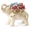 Capodimonte Statuina Capodimonte con fiori statuetta di Elefante soprammobile in porcellana