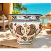 Caltagirone Sofia Cachepot in Ceramica Siciliana Caspò Porta Vaso per Piante da interni e esterni