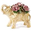 Capodimonte Statuina Capodimonte Statuetta in porcellana di Elefante con fiori soprammobile