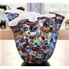 Murano Vaso fazzoletto vetro Murano soffiato vasi fiori veneziano soprammobile murrine