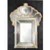 Arte di Murano Specchio da parete verticale stile Impero inciso cornice in Vetro di Murano oro
