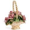 Capodimonte Soprammobile in Porcellana Capodimonte Cestino con Fiori Centrotavola di Rose
