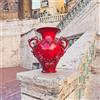 Caltagirone Vaso anfora in Ceramica italiana decorativo artigianale rosso applicazione greca
