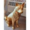 Capodimonte Statuetta Ceramica Husky Sculture in Ceramiche Cani Statuina Statua Capodimonte