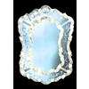 Arte di Murano Specchio inciso doppia cornice fiori in Vetro di Murano oro da parete verticale