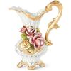 Capodimonte Vaso caraffa in porcellana Italiana Capodimonte vasi foglia oro fiori Swarovski